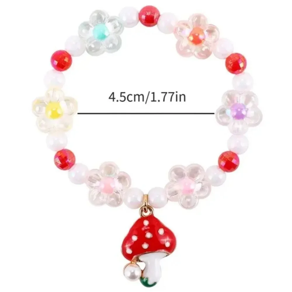 Girls alloy mushroom pendant bracelet